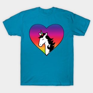 Unicorn Rainbow Pride Heart T-Shirt